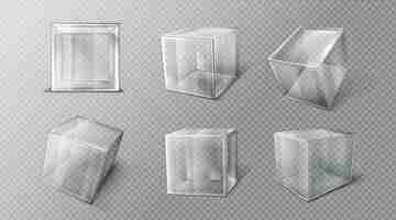 Free vector plastic cube in different angles