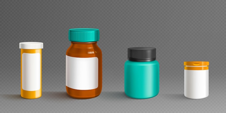 Free Vector plastic supplement pill bottle white medicine jar