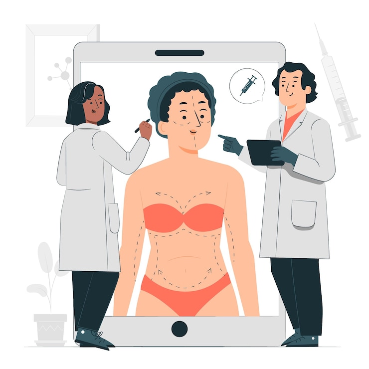 Free Vector plastic surgery concept illustration