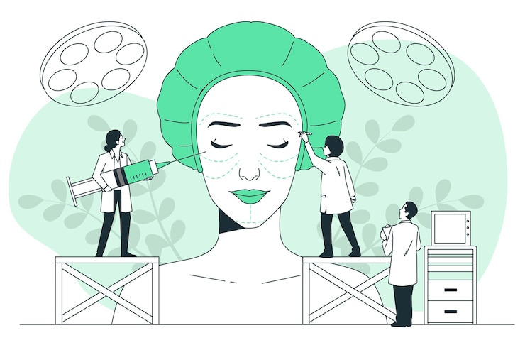 Free Vector plastic surgery concept illustration