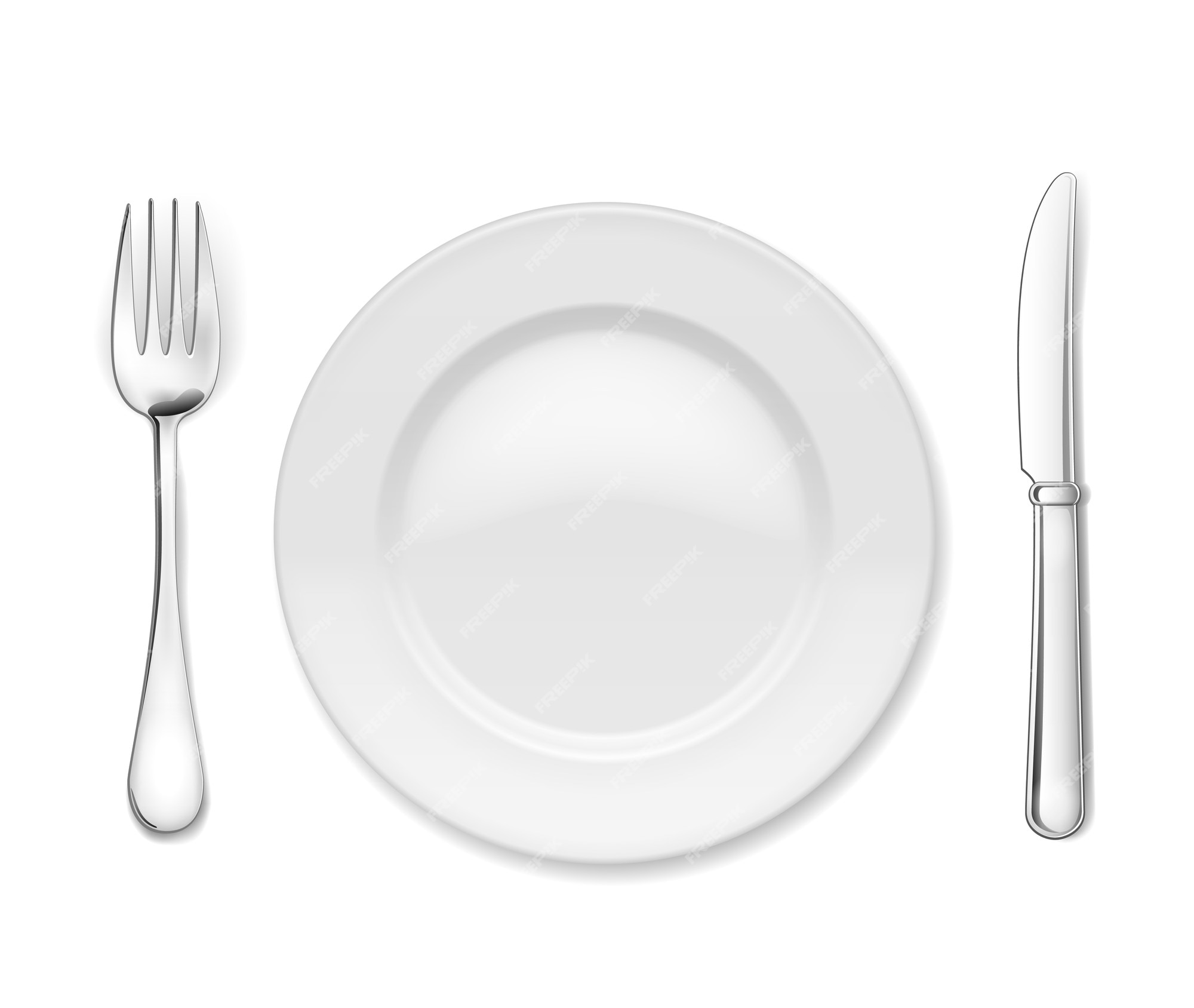 plate fork and knives clipart