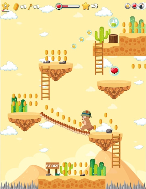 Platform game background template