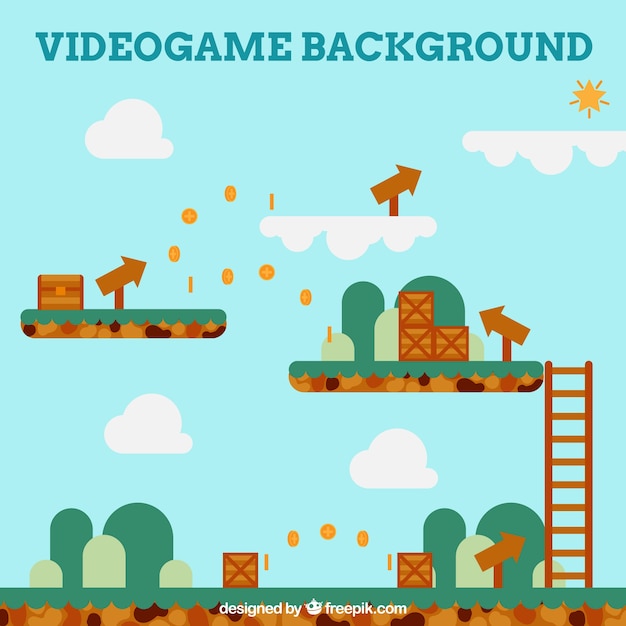 Бесплатное векторное изображение Платформа игра со стрелками