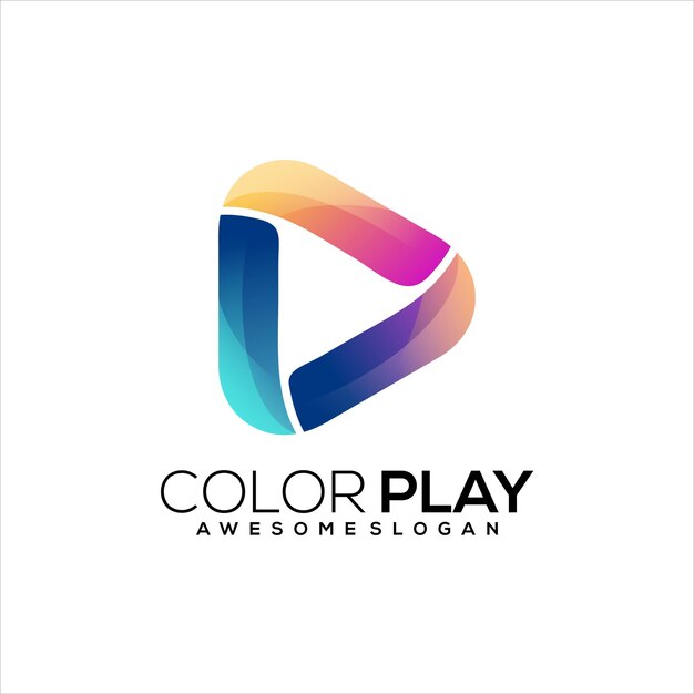 Play colorful logo gradient colorful