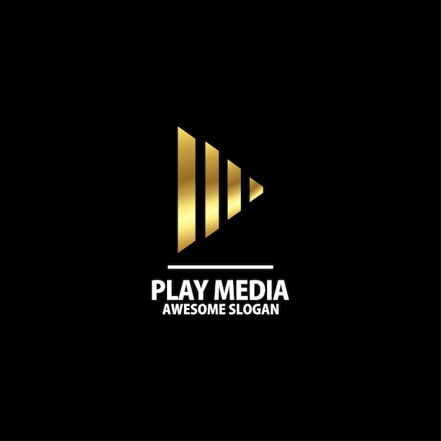 Play media with luxury logo design