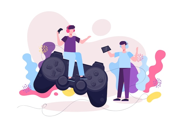 Online games concept play Royalty Free Vector Image