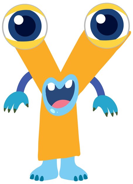 playful alphabet monster with big eyes