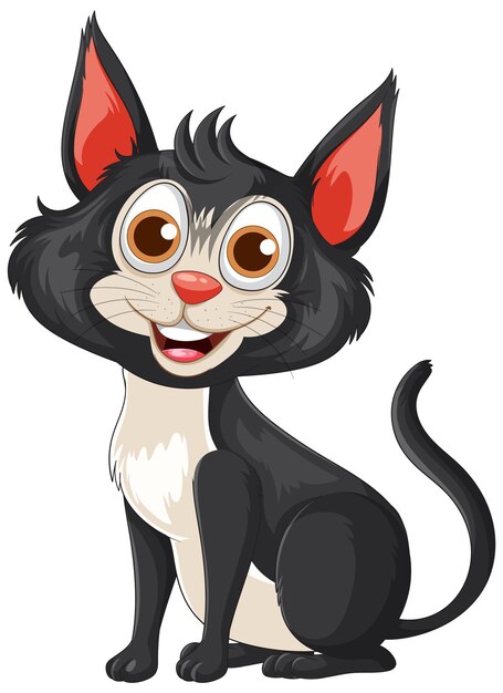 Играющий кот из мультфильма с большими глазами