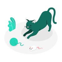 playful cat concept illustration