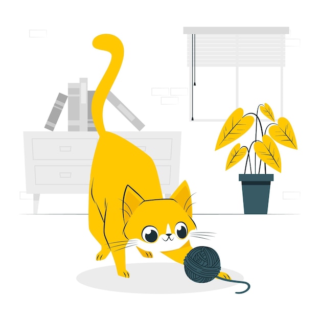 Иллюстрация концепции игривая кошка