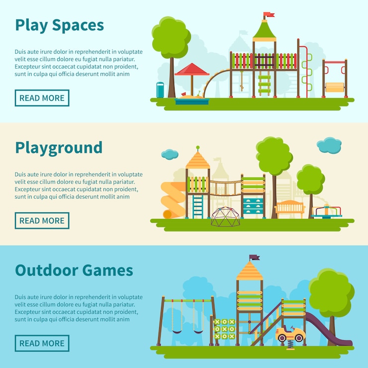 Free Vector playground concept banners
