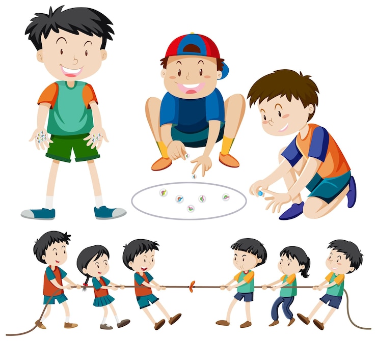मुफ़्त वेक्टर playground kids character set