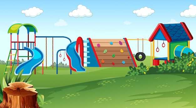 Сцена парка с детской площадкой