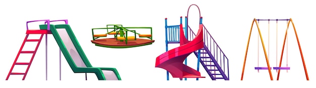 Playground park swings and slides collection