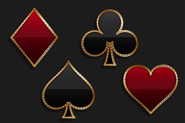 Free vector playing card suit symbol in shiny luxury style