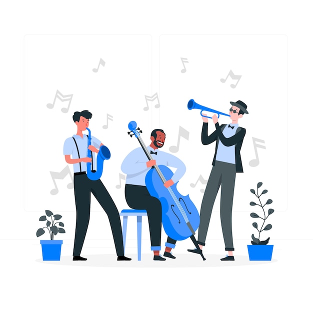 Free vector playing jazz concept illustration