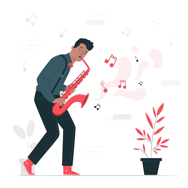 Free vector playing music concept illustration