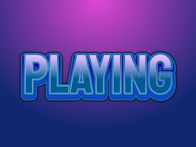 Playing text effect editable vector