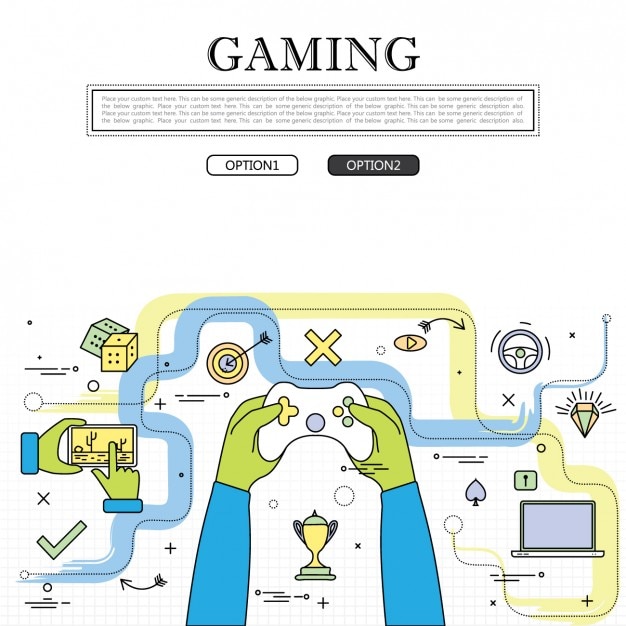 Бесплатное векторное изображение Играть в видеоигры