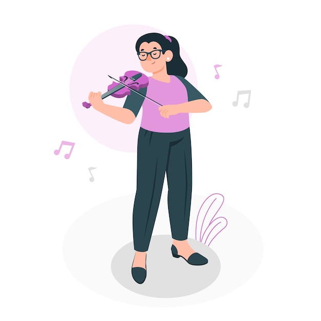 Free vector playing violin concept illustration