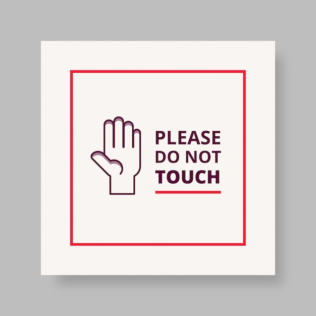 Free vector please do not touch sign