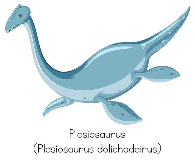 Plesiosaurus in blue color