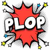 無料ベクター plop pop アート コミック 吹き出し 本 効果音