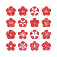 Free vector plum blossom flower collection