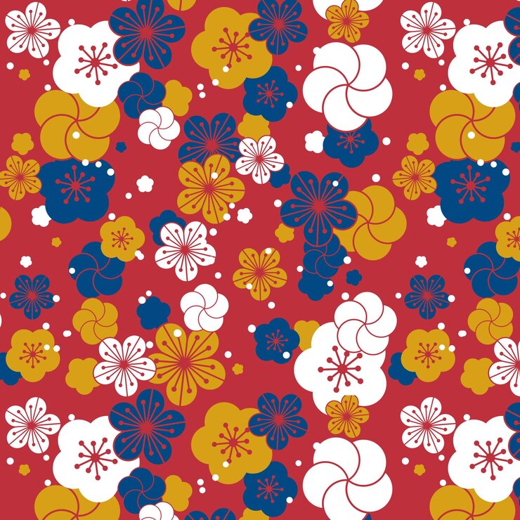 Free Vector plum blossom pattern