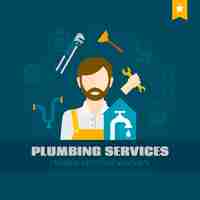 Free vector plumber flat icon