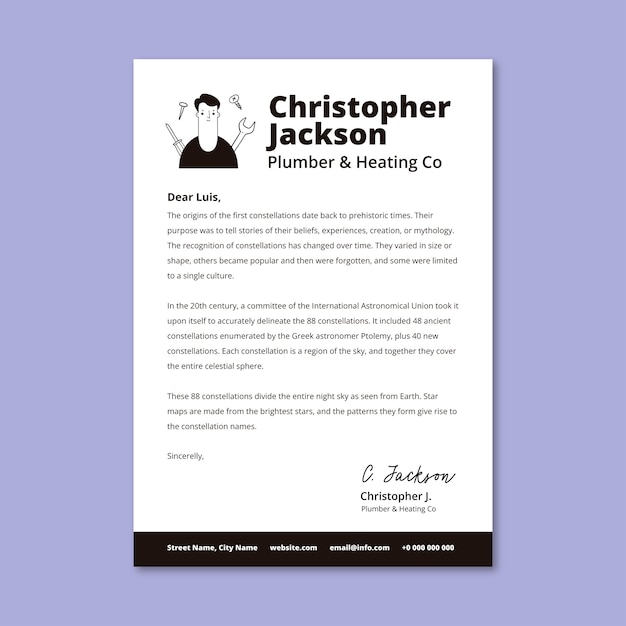 Plumber  letterhead design template