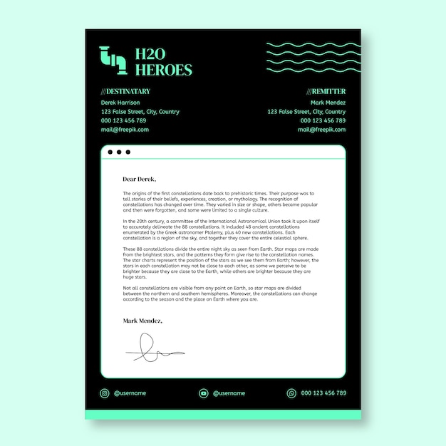 Plumber letterhead template