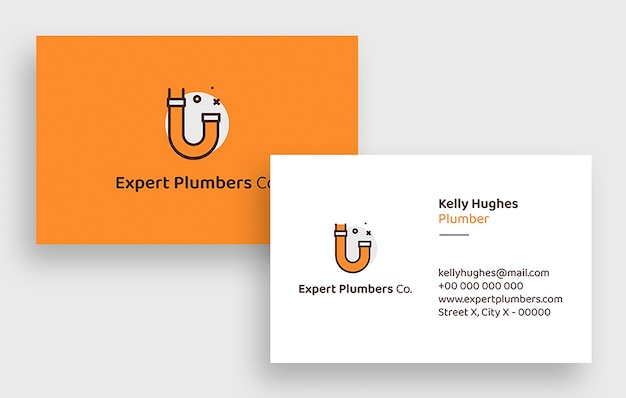 Free vector plumbers  business card template