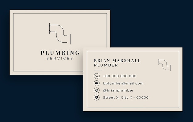 Free vector plumbing services business card template