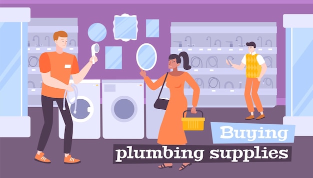 Plumbing supplies illustration