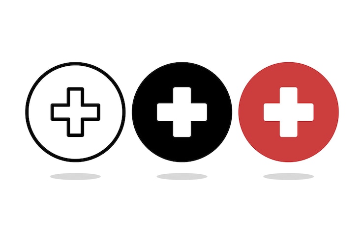 Бесплатный Вектор plus health circles outline glyph flat