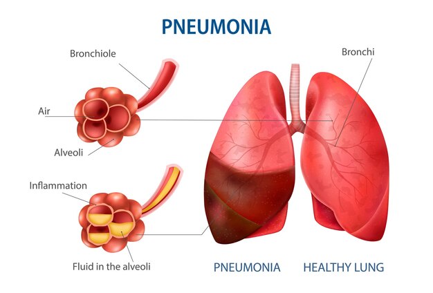 Pneumonia realistic infographic