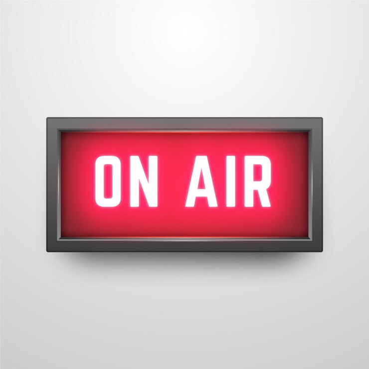 Free Vector podcast on air sign in realistic sign