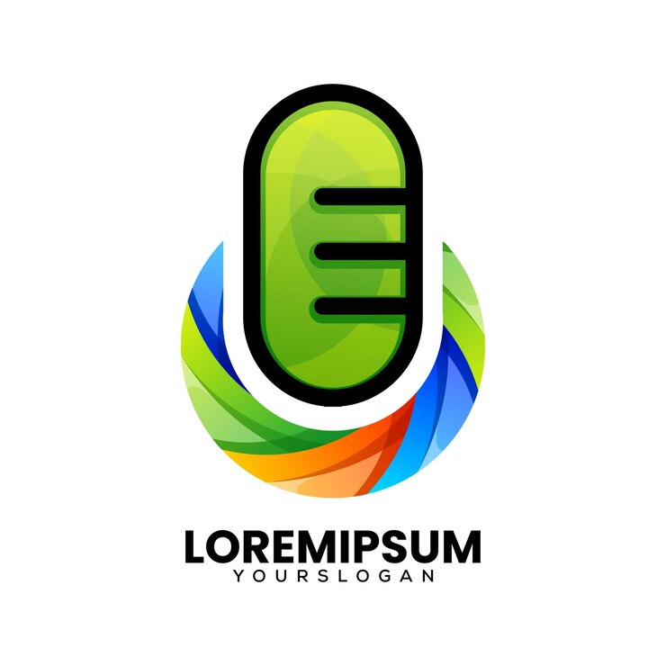 मुफ़्त वेक्टर podcast colorful icon logo design