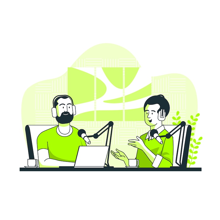 Free Vector podcast concept illustration