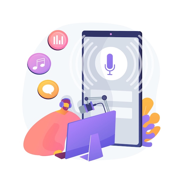 Podcast contenuto concetto astratto illustrazione