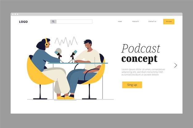 Podcast landing page template