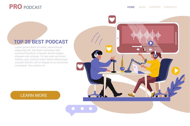 Podcast landing page template