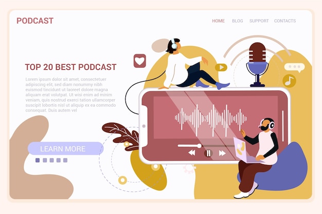 Podcast landing page template