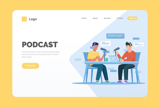 Podcast landing page template