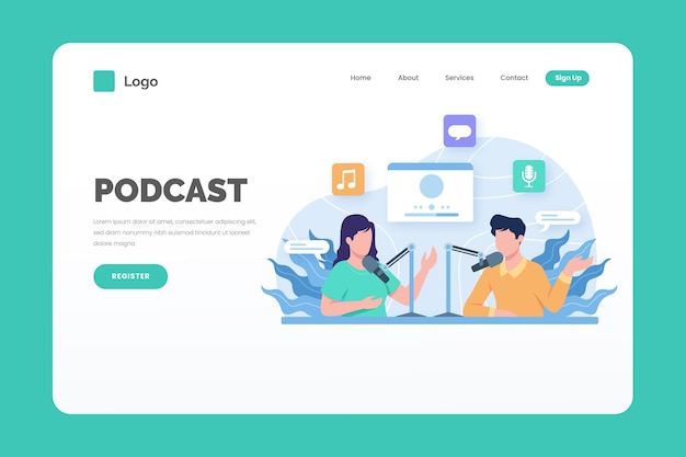 Шаблон целевой страницы подкаста
