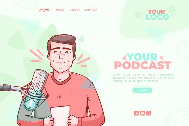 Podcast landing page template