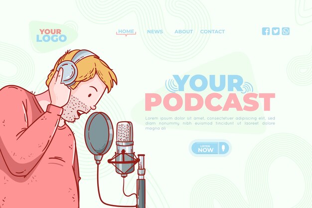 Podcast landing page template