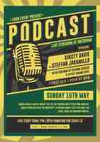 Free vector podcast poster template