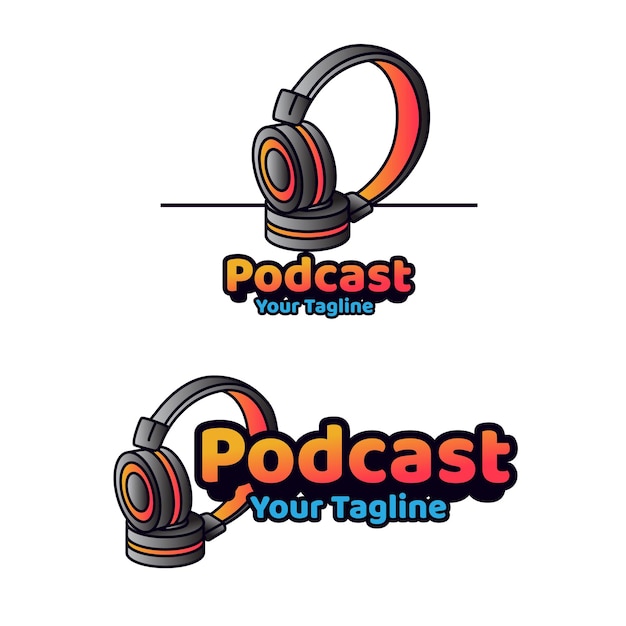 Vettore gratuito modello di logo podcast talk